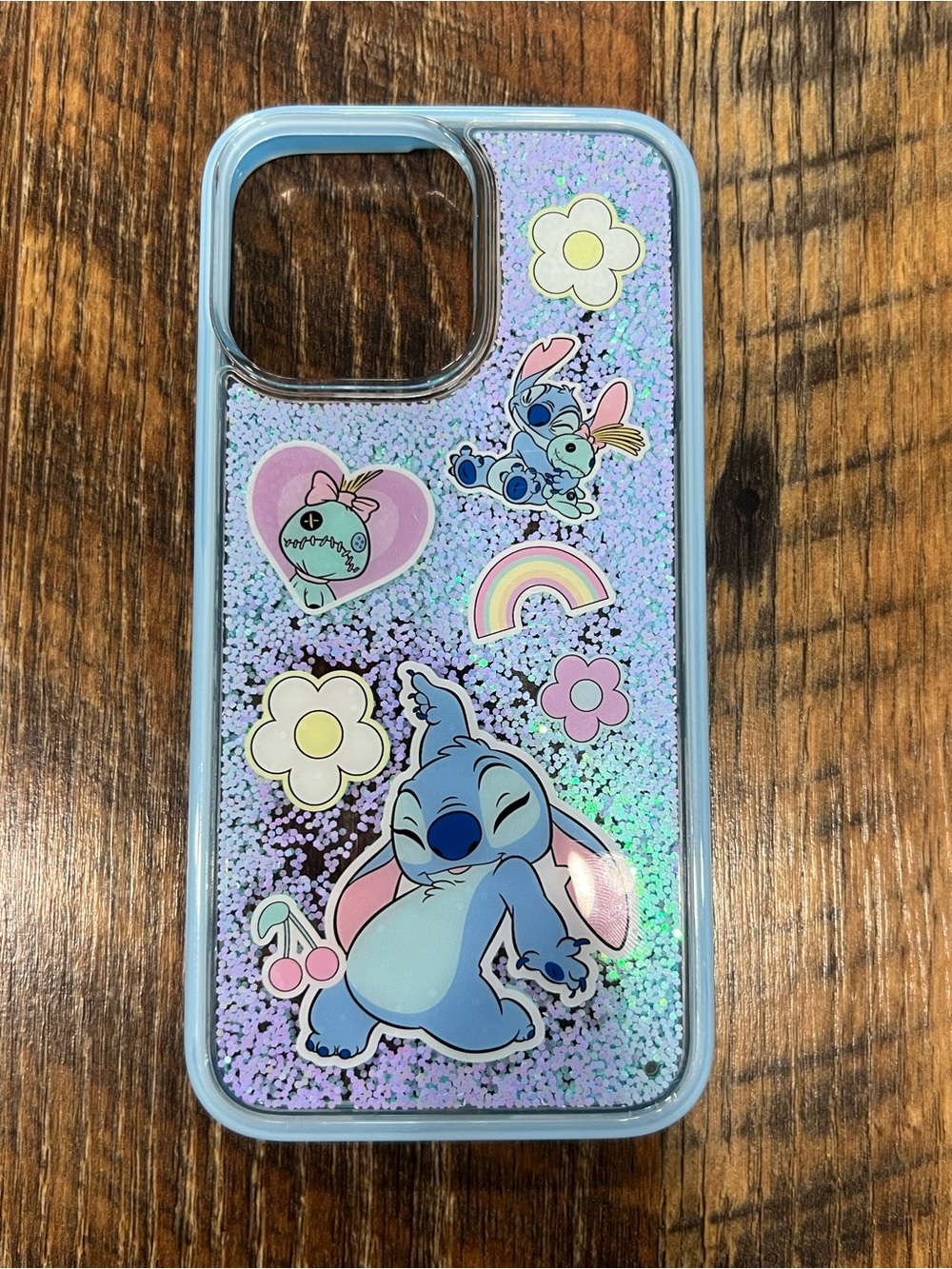 Disney Stitch Glitter Blue Phone Case - IPhone 13 pro max
